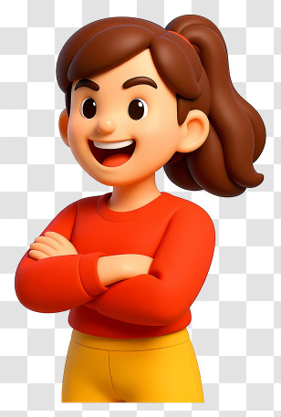 Promotion Girl - Confident Girl In Red With Arms Crossed Transparent PNG