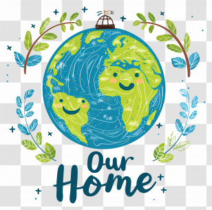 World Environment Day - Our Home - Earth Illustration With Greenery Transparent PNG