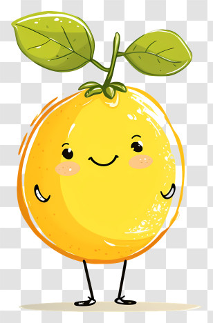 Cartoon Lemon - Happy Lemon Cartoon Character Transparent PNG