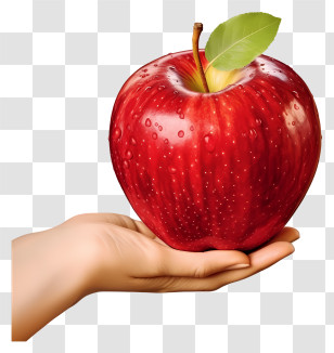 Red Apple - Red Apple Held In Hand For Healthy Gesture Transparent PNG
