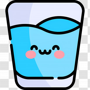 Water Glass - Cute Glass Of Water With A Smile Transparent PNG