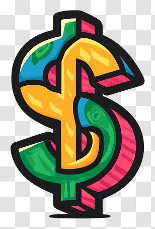 Dollar Sign - Colorful Dollar Sign Illustration Transparent PNG