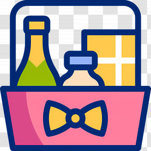 Food Gift Baskets - Pink Gift Basket With Bow Transparent PNG