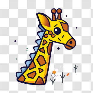Cartoon Giraffe - Cute Cartoon Giraffe Illustration Transparent PNG
