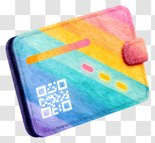 Mobile Wallet Icon - Watercolor Rainbow Wallet Icon Transparent PNG