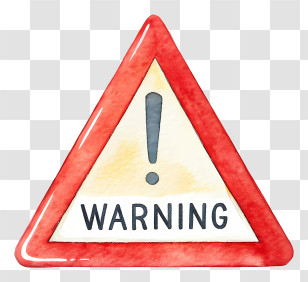 Watercolor Warning Sign - Warning Sign With Exclamation Mark Transparent PNG