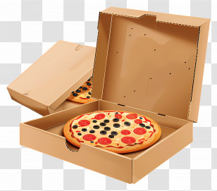 Pizza Box - Fresh Pizza In A Takeout Box Transparent PNG
