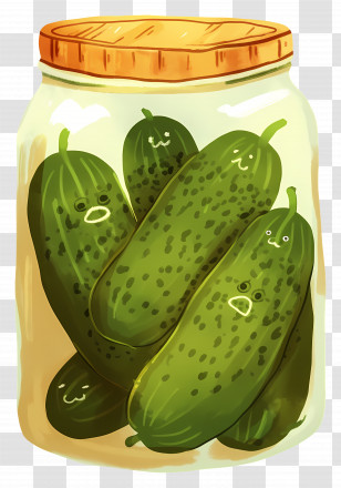 Cute Pickle - Jar Of Cartoon Pickles Transparent PNG