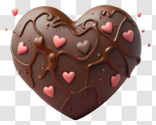 Cartoon - Chocolate Heart With Love Symbols Transparent PNG