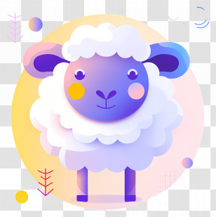 Cartoon Sheep - Cute Cartoon Sheep With Vibrant Colors Transparent PNG