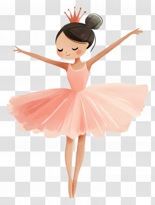 Ballet - Ballerina Dancing In Pink Dress Transparent PNG