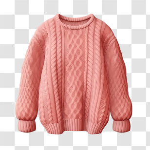 Christmas Sweater - Pink Knitted Sweater For Winter Season Transparent PNG