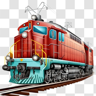 Railway Train
 - Red Electric Train On Railway Track Transparent PNG