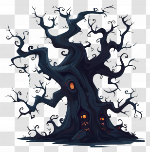 Scary Tree - Spooky Tree For Halloween Transparent PNG