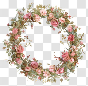 Flower Wreath - Beautiful Floral Wreath Transparent PNG