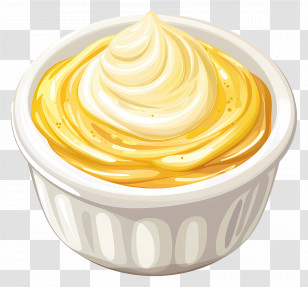 Yellow Whipped Cream In Ramekin - Yellow Whipped Cream In A Ramekin Dish Transparent PNG