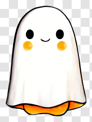 Ghost Emoji - Cute Smiling Ghost Transparent PNG