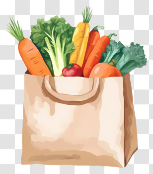 Shopping Bag - Eco-Friendly Grocery Bag With Fresh Vegetables Transparent PNG