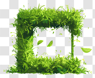 Green Grass - Square Foliage Decorative Frame Transparent PNG