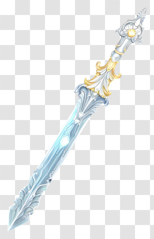 Diamond Sword In The Style Of Tiffany Bozic - Ornate Fantasy Sword Design Transparent PNG