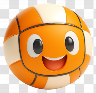 Cartoon Ball - Orange Smiling Ball Cartoon Transparent PNG