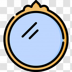 Beauty Mirror - Round Mirror With Golden Frame Transparent PNG