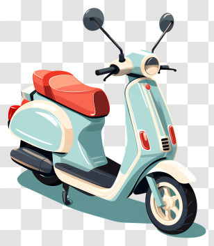 Motorcycle - Retro Scooter In Light Pastel Colors Transparent PNG