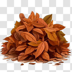 Leaf Pile - Pile Of Dried Brown Leaves In Autumn Transparent PNG
