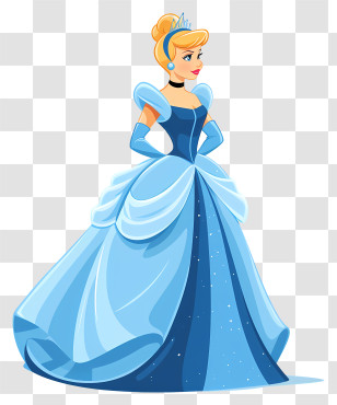 Cinderella - Fairy Tale Princess In Elegant Blue Gown Transparent PNG