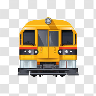 Railway Car - Yellow Train Front View Illustration Transparent PNG