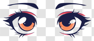 Cute Eyes - Expressive Anime-Style Eyes Illustration Transparent PNG