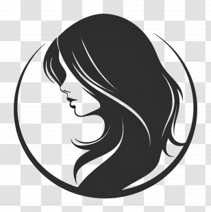 Girl Logo - Silhouette Of Woman In Circular Frame Transparent PNG
