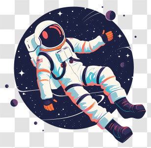 Astronaut Floating Space - Astronaut Floating In Space Among Stars Transparent PNG