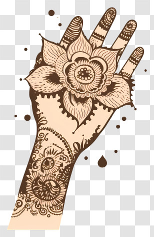 Hand - Henna Hand Art Transparent PNG