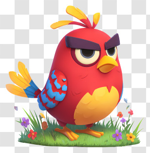 Colorful Bird - Round Red Angry Bird Transparent PNG