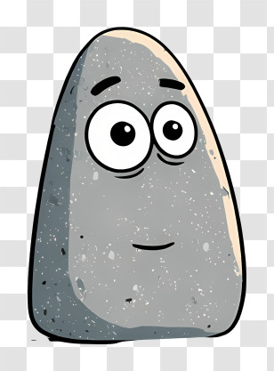 Cartoon Stone - Cute Cartoon Rock With Face Transparent PNG