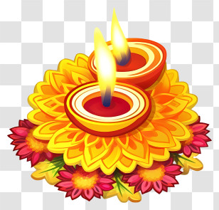 Diya Lamps - Bright And Colorful Diwali Diya Decoration Transparent PNG