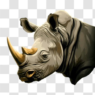 Rhinoceros - Realistic Rhinoceros Illustration Transparent PNG