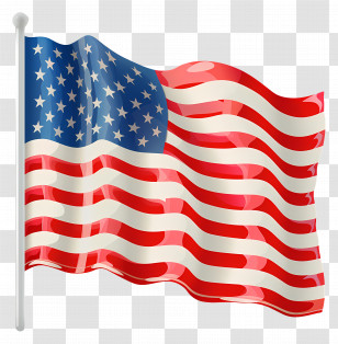 Independence Day - Waving American National Flag Representation Transparent PNG