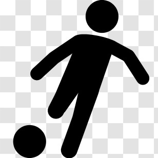 Sports - Black Soccer Player Icon Symbol Transparent PNG