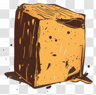 Fudge - Chocolate Brownie Block Illustration Transparent PNG