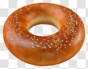 Bagel Bread - Fresh Sesame Seed Bagel Transparent PNG