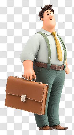 Businessman With Briefcase - Cartoon Businessman With Briefcase Transparent PNG