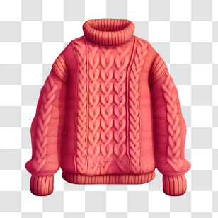 Christmas Sweater - Red Knitted Sweater With Textured Pattern Transparent PNG