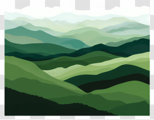 Green Mountains Background - Scenic Green Rolling Hills Illustration Transparent PNG