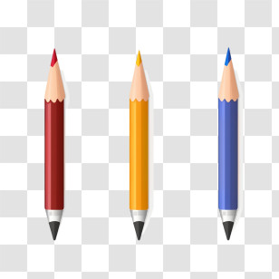 Pen - Red, Yellow, And Blue Colored Pencils Transparent PNG
