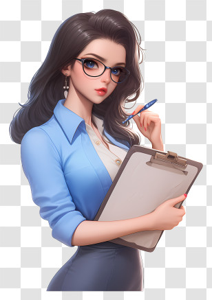 3d Teacher - Professional Woman With Clipboard Transparent PNG