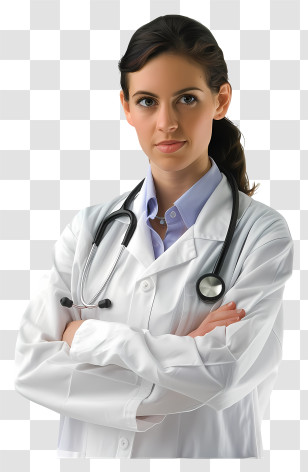 Doctors Day - Doctor In White Coat With Stethoscope Transparent PNG