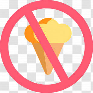 No Food - No Ice Cream Prohibited Sign Transparent PNG