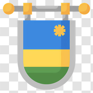 Rwanda Flag - Blue And Yellow Flag With Sun Emblem Transparent PNG
